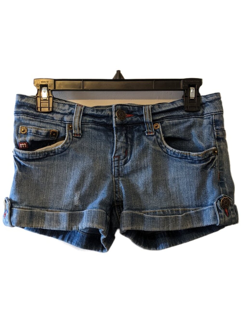 Vintage MOTO Denim Shorts Y2K Medium Wash Blue Skater Grunge Summer Beach Indie